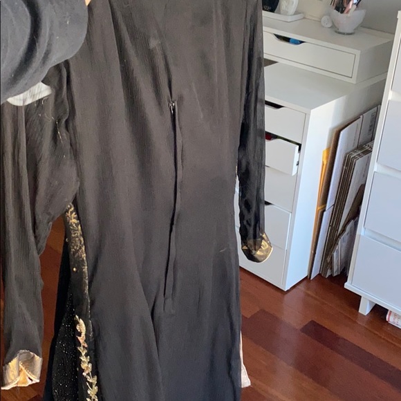 Black and gold Indian Pakistani salwar kameez - Picture 12 of 12